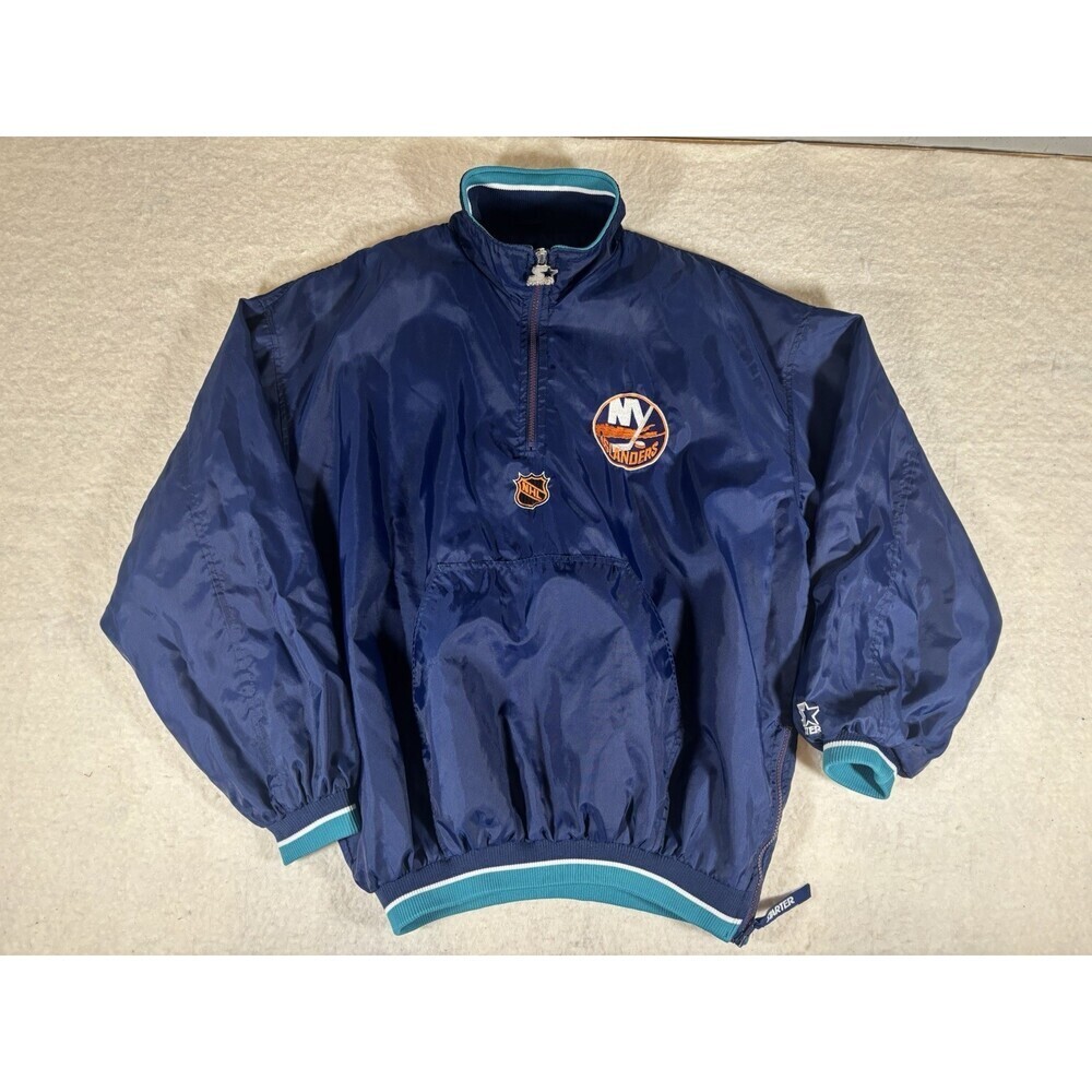 Vintage 90s Starter Windbreaker Jacket Fisherman New York Islanders XL Y2K Rare